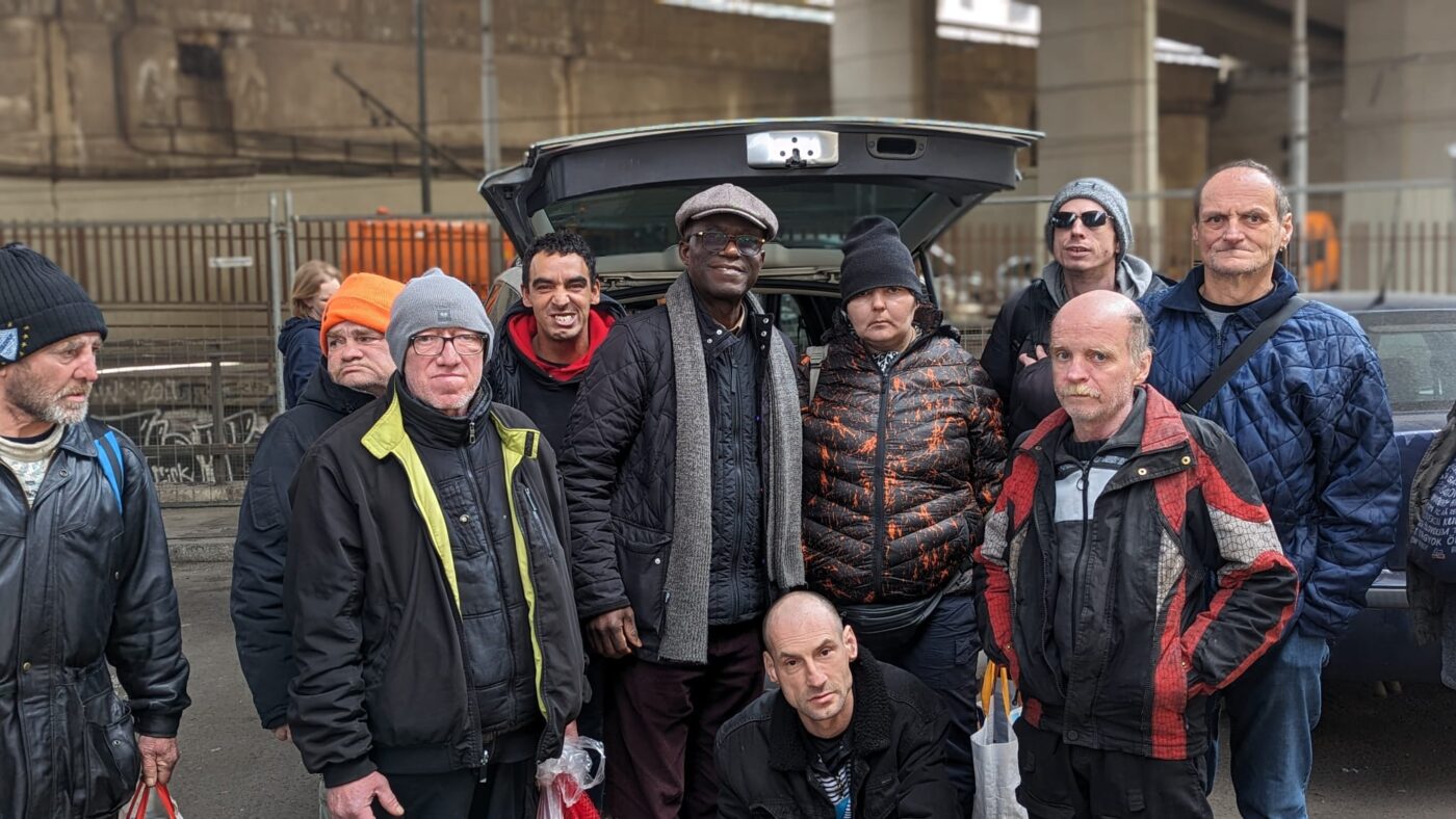 AAA Global Care Foundation and Pastor Akinyemi providing food to Prague's homeless community